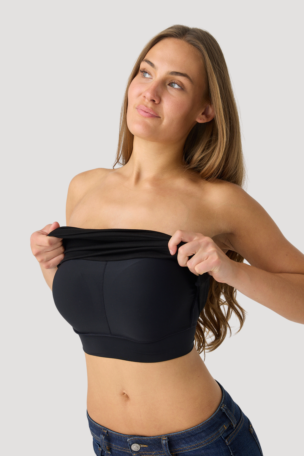 Cotton anti slip tube top